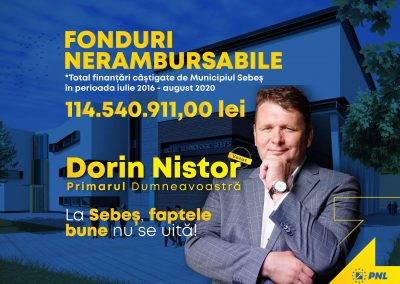 Primarul liberal Dorin Nistor a demonstrat că la Sebeș s-a putut într-un singur mandat ceea ce nu s-a făcut în 4 mandate
