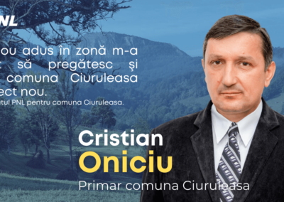 Experienţă liberală în administraţia locală la Ciuruleasa. Cristian Oniciu – startul spre mai bine